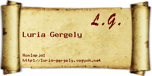 Luria Gergely névjegykártya